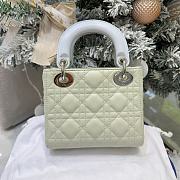 Mini Lady Dior Bag with Chain Lily of the Valley Green and Sky Blue Cannage Lambskin - 17x15x7cm - 2