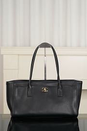 Chanel Small Shopping Bag Calfskin & Gold-Tone Metal Black - 39x20x13cm - 6