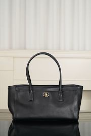 Chanel Small Shopping Bag Calfskin & Gold-Tone Metal Black - 39x20x13cm - 5