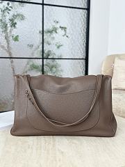 Chanel Maxi Flapbag Grained Calfskin & Silver Metal Light Brown - 38.5x26x11cm - 6