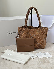 The Row Ruth Woven Leather And Suede Tote Bag Brown - 35x10x23cm - 3