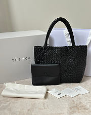 The Row Ruth Woven Leather Tote Bag Black - 35x10x23cm - 5