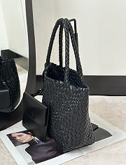 The Row Ruth Woven Leather Tote Bag Black - 35x10x23cm - 3