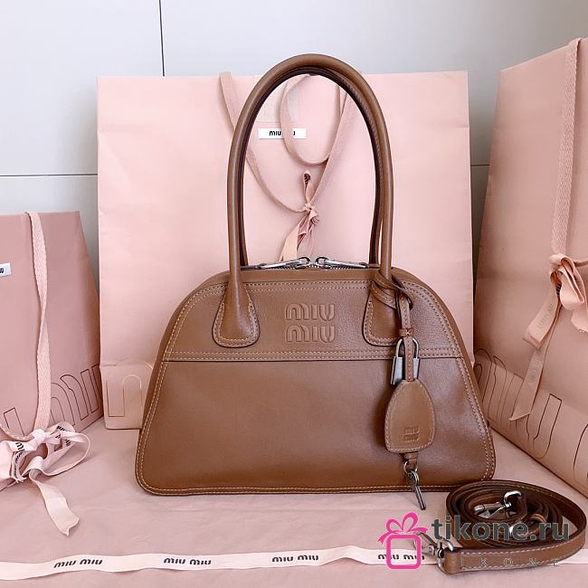 Miumiu Vivant Nappa Leather Bag Brown 5BB199 - 32x19.5x11cm - 1