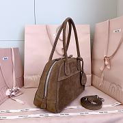 Miumiu Vivant Suede Bag Brown 5BB199 - 32x19.5x11cm - 4