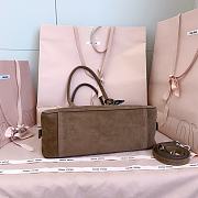 Miumiu Vivant Suede Bag Brown 5BB199 - 32x19.5x11cm - 5