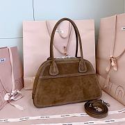Miumiu Vivant Suede Bag Brown 5BB199 - 32x19.5x11cm - 2