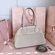Miumiu Vivant Suede Bag White 5BB199 - 32x19.5x11cm - 2