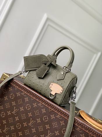 LV Speedy 18 Bandouliere Ostrich Leather Khaki Green N89151 - 18x12x10cm