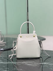 Prada Carry Mini Leather Handbag White 1BA496 - 21x19x7cm - 1