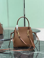 Prada Carry Mini Leather Handbag Brown 1BA496 - 21x19x7cm - 6
