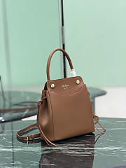 Prada Carry Mini Leather Handbag Brown 1BA496 - 21x19x7cm - 3