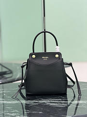 Prada Carry Mini Leather Handbag Black 1BA496 - 21x19x7cm - 1