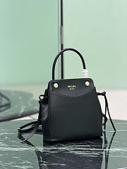 Prada Carry Mini Leather Handbag Black 1BA496 - 21x19x7cm - 6