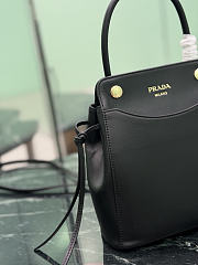 Prada Carry Mini Leather Handbag Black 1BA496 - 21x19x7cm - 4