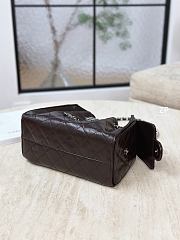 Chanel 25 Mini Handbag Shiny Crumpled Calfskin & Silver-Tone Metal Chocolate - 20x22x12.5cm - 2