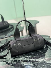 Prada Route Medium Leather Top-Handle Bag Black 1BB161 - 29x12x12cm - 3