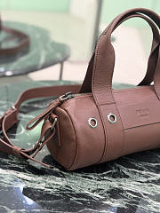Prada Route Medium Leather Top-Handle Bag Brown 1BB161 - 29x12x12cm - 5