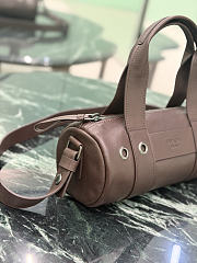 Prada Route Medium Leather Top-Handle Bag Dark Brown 1BB161 - 29x12x12cm - 3