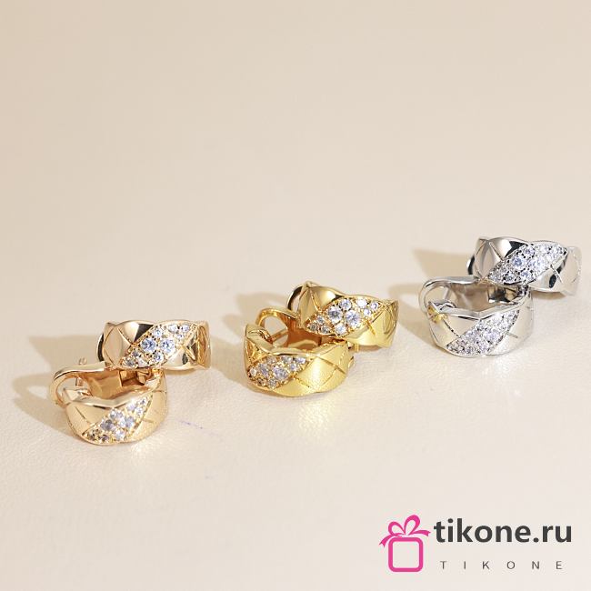 Chanel Coco Crush Earrings Yellow/Rose/White Gold & Diamond J13711 - 1