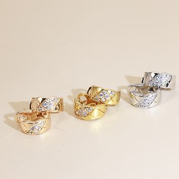 Chanel Coco Crush Earrings Yellow/Rose/White Gold & Diamond J13711