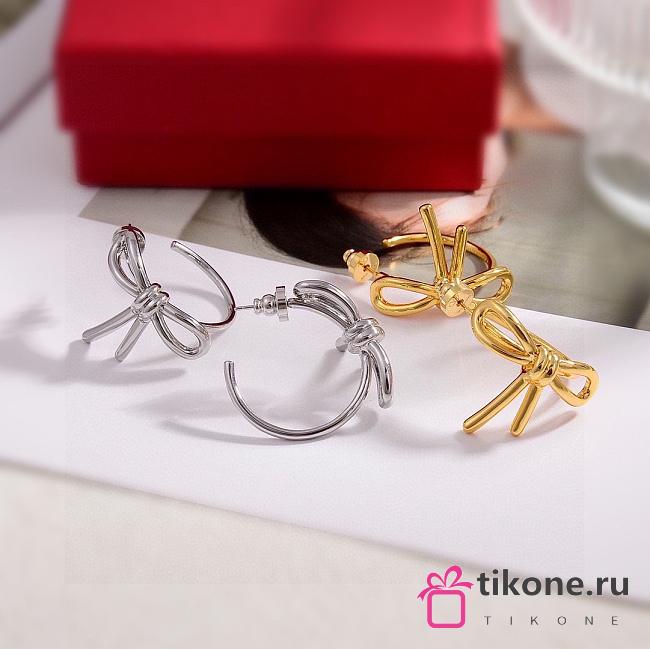 Valentino Garavani Bow Earrings in Yellow/White Gold - 1
