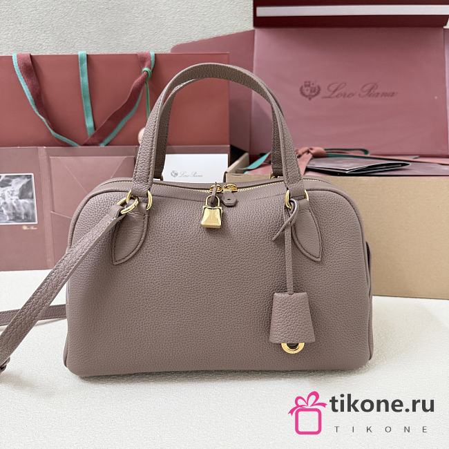 Loro Piana Small Needle Bag Calfskin Fossil - 31x15x16cm - 1