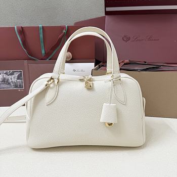 Loro Piana Small Needle Bag Calfskin White - 31x15x16cm