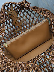 YSL Icare Medium In Wood Beads Light Wood And Brick - 31-46x28x16cm - 5