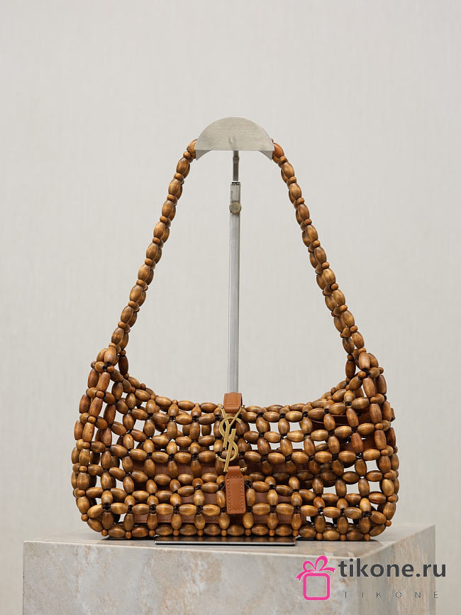 YSL Le 5 A 7 In Wood Beads Light Wood And Brick - 21-28x15x6cm - 1