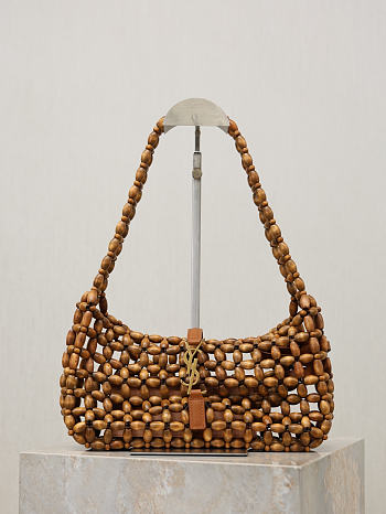YSL Le 5 A 7 In Wood Beads Light Wood And Brick - 21-28x15x6cm