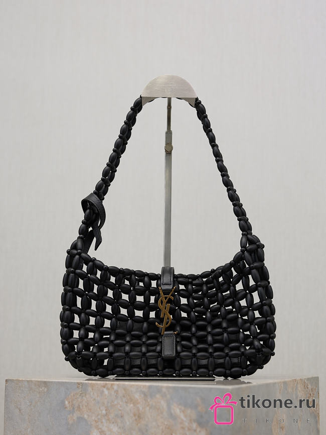 YSL Le 5 A 7 In Wood Beads Black And Brick - 21-28x15x6cm - 1