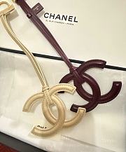 Chanel Mini Bag Charm Lambskin Dark Burgundy/Beige  - 1