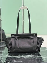 Prada Route Medium Leather Tote Bag Black 1BG645 - 30x22x15cm - 6
