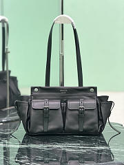 Prada Route Medium Leather Tote Bag Black 1BG645 - 30x22x15cm - 4