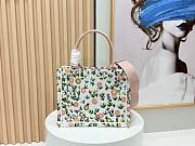 Small Dior Book Tote with Strap White Multicolor Daisy Garden Embroidery with Dior Medaillon - 26.5x22x14cm - 6