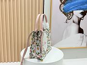 Small Dior Book Tote with Strap White Multicolor Daisy Garden Embroidery with Dior Medaillon - 26.5x22x14cm - 3