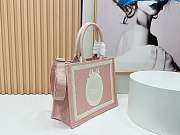 Dioramour Medium Dior Book Tote with Strap Soupir Pink Dior Oblique Embroidery with White Lace and Dior Medaillon - 36x27.5x16.5cm - 5