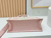 Dioramour Medium Dior Book Tote with Strap Soupir Pink Dior Oblique Embroidery with White Lace and Dior Medaillon - 36x27.5x16.5cm - 3