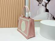 Dioramour Medium Dior Book Tote with Strap Soupir Pink Dior Oblique Embroidery with White Lace and Dior Medaillon - 36x27.5x16.5cm - 2