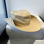 Miumiu Beige Gabardine Cowboy Hat  - 4