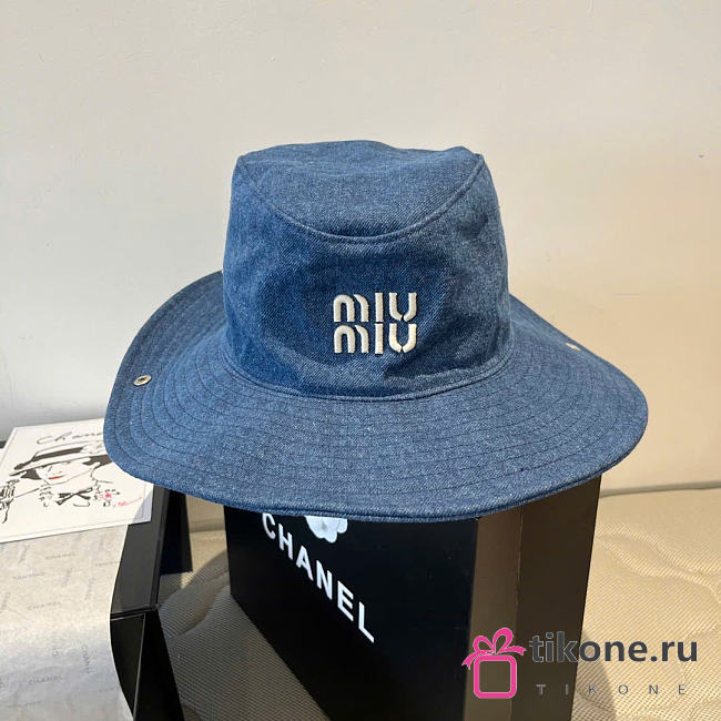 Miumiu Blue Denim Cowboy Hat - 1