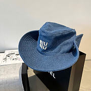 Miumiu Blue Denim Cowboy Hat - 5