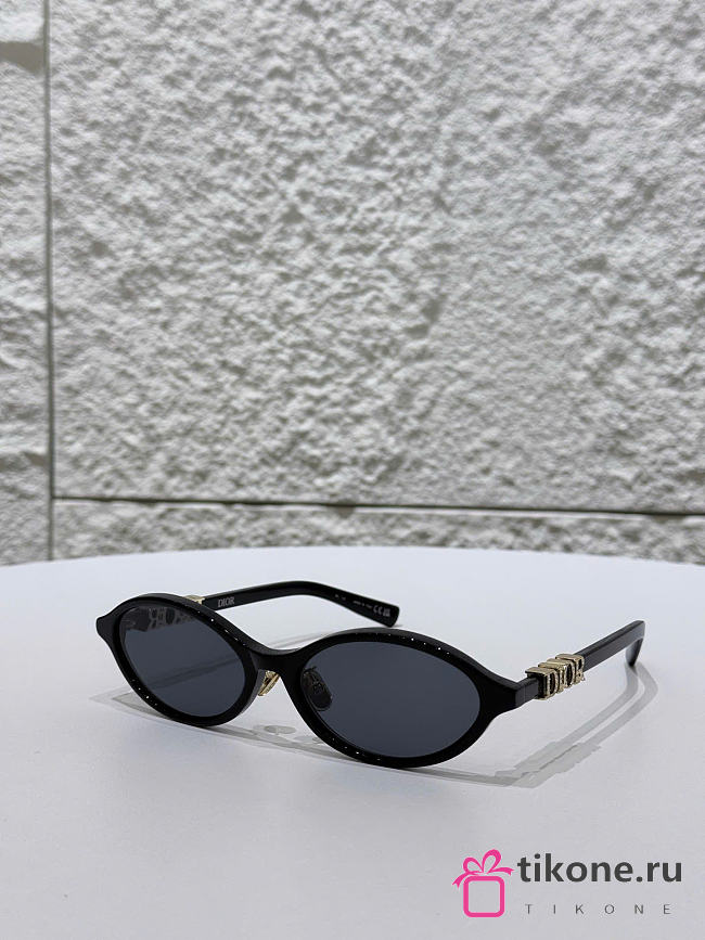 DiorTreasure R1F Black Oval Sunglasses - 1
