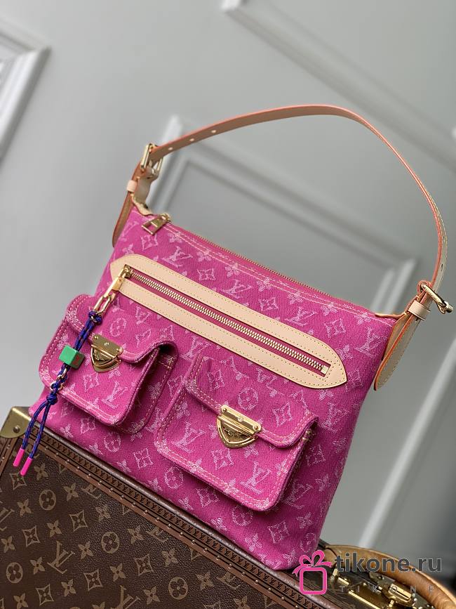 LV Baggy Monogram Denim Fuchsia M28266 - 30x22x13cm - 1