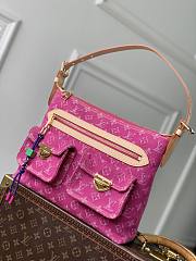 LV Baggy Monogram Denim Fuchsia M28266 - 30x22x13cm - 6