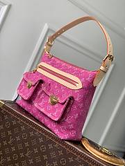 LV Baggy Monogram Denim Fuchsia M28266 - 30x22x13cm - 3
