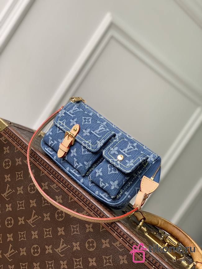 LV Pochette Accessoire Cargo Monogram Denim Blue M27602 - 23.5x14x3cm - 1