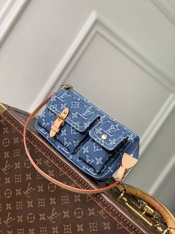 LV Pochette Accessoire Cargo Monogram Denim Blue M27602 - 23.5x14x3cm