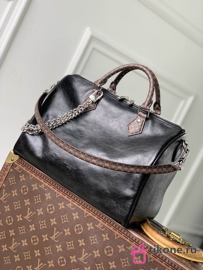 LV Vibe Speedy Soft 30 Cowhide Monogram Canvas Trim Black M29419 - 30x21x17cm - 1
